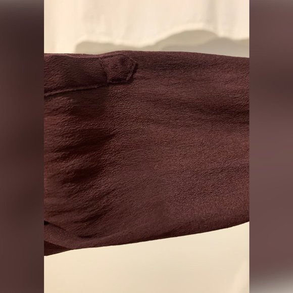 All Saints Purple Long Sleeve V-Neck Blouse - Picture 11 of 12